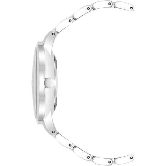 ✨ Nine West Crystal Accented Bracelet Women Silver Mineral Genuine Clasp Watches - Picture 2 of 4